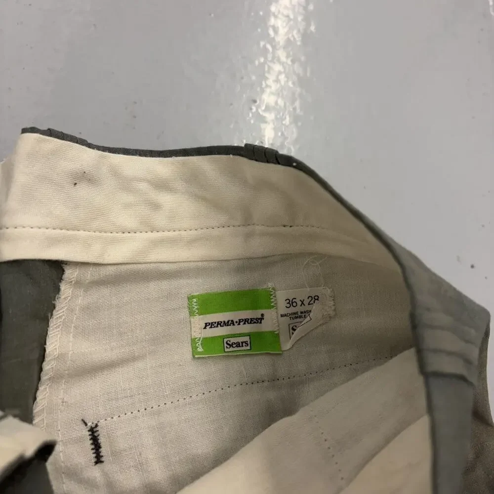 Vintage 60s Sears Green Sanforized Workwear Chinos 36x28